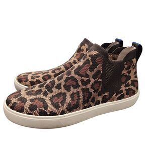 Rothy's Wildcat Leopard Animal Chelsea Boot Sneakers, Size 9, EUC